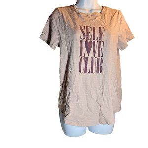tan graphic t-shirt, Self Love Club, Old Navy, size M
